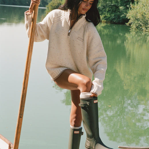 Pull en Laine à Demi-Zip - Crème