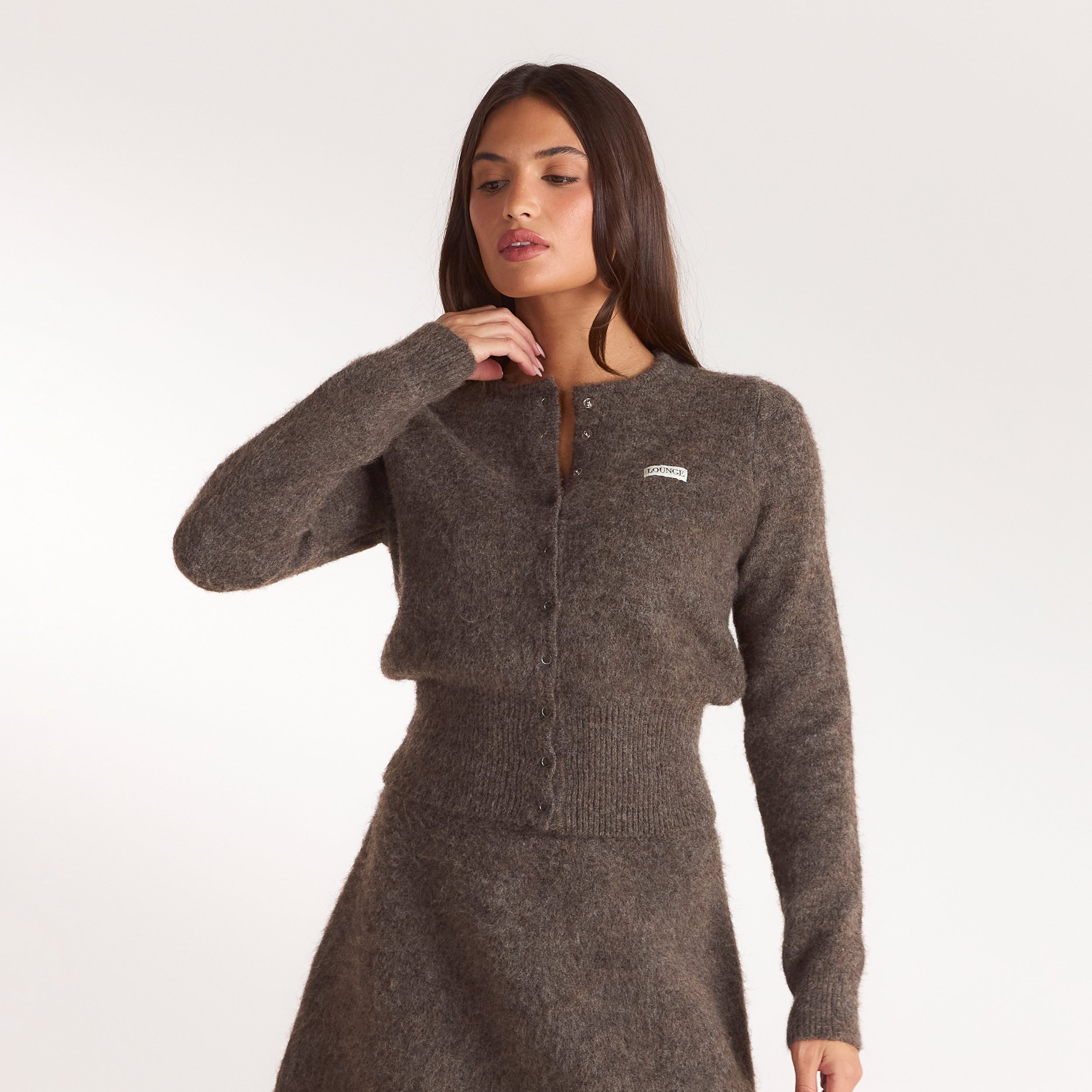 Cardigan en Maille Cintré - Marron Cendré