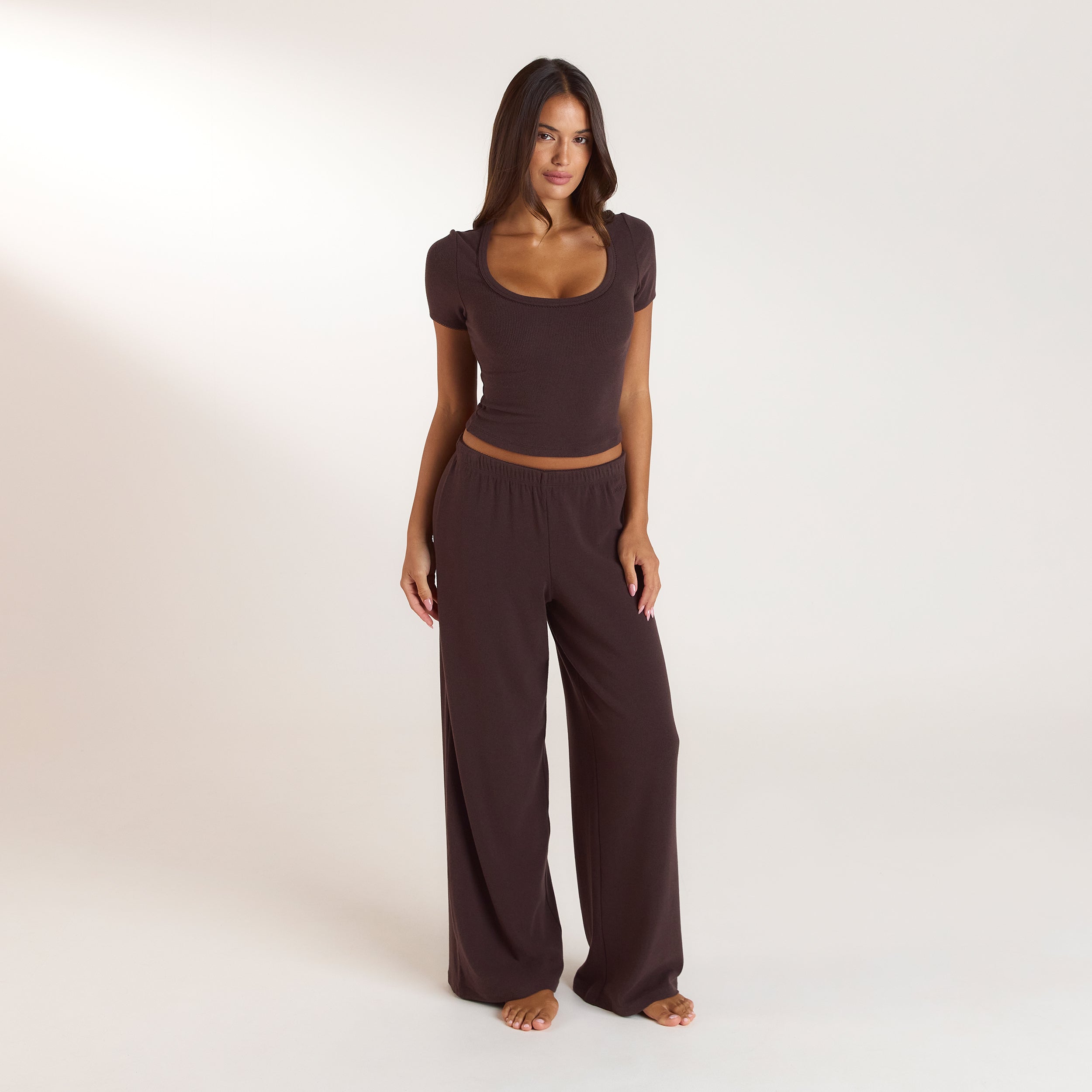 Haut de Pyjama Côtelé - Chocolat Noir alternate