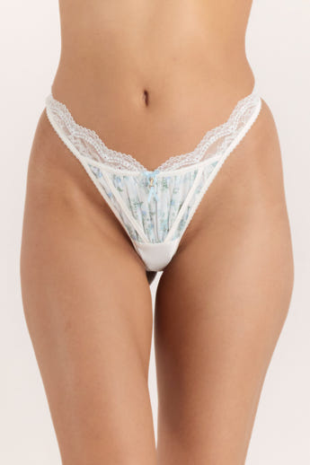 G-String Delilah - Blanc Floral alternate