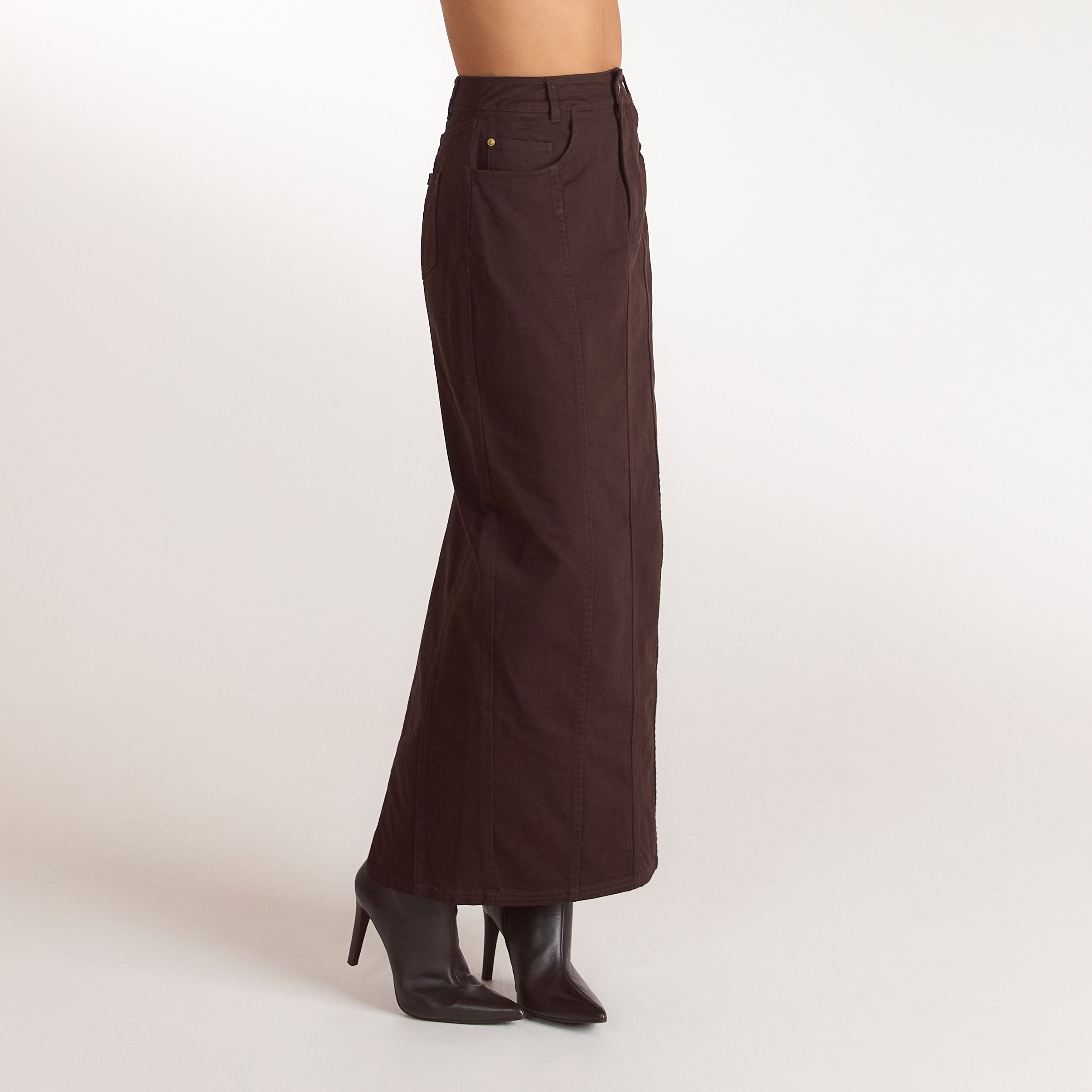 Jupe Longue en Denim - Chocolat