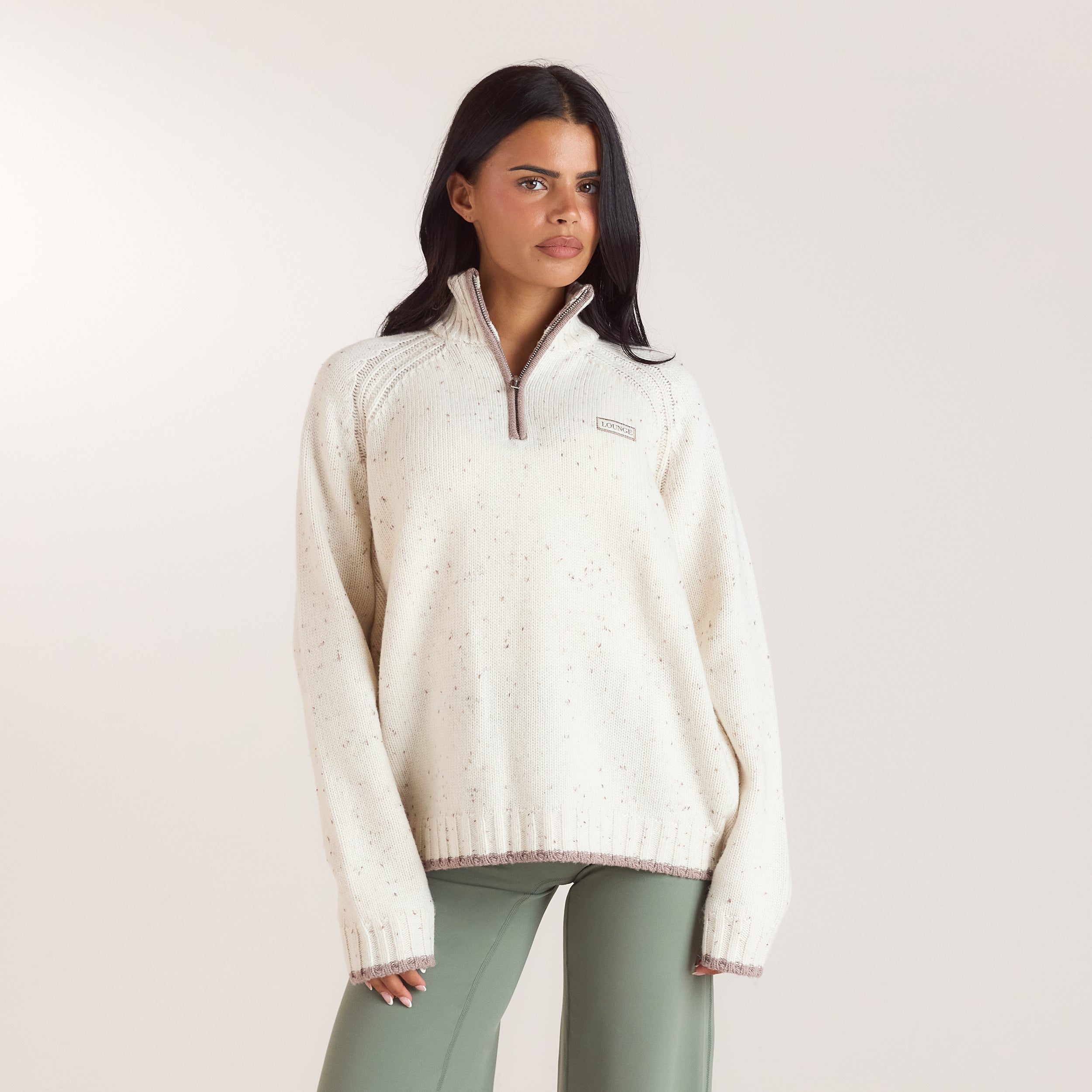 Pull en Laine à Demi-Zip | Pull en Laine à Demi-Zip - Crème