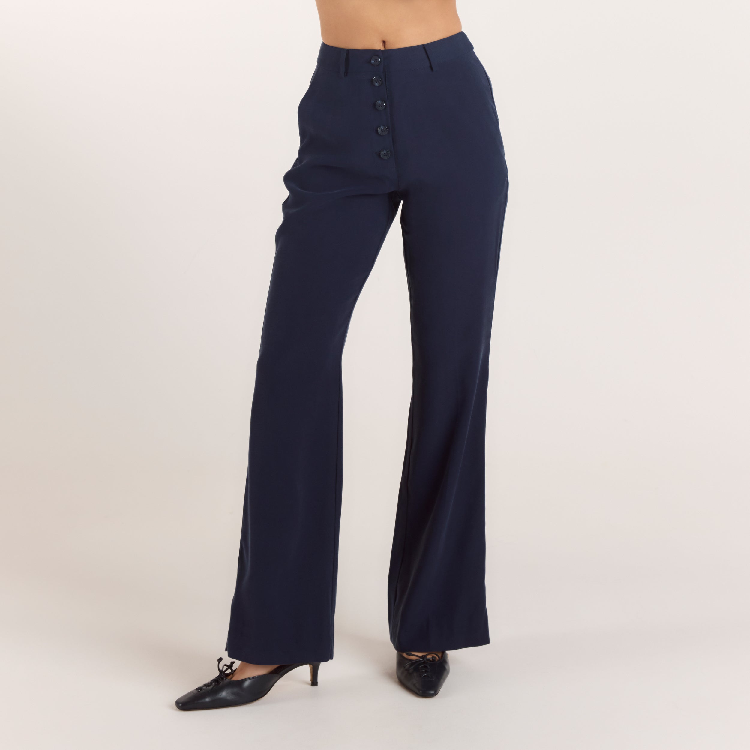 Pantalon Droit Style 90s - Bleu Marine