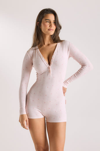Combinaison en Pointelle - Rose Floral