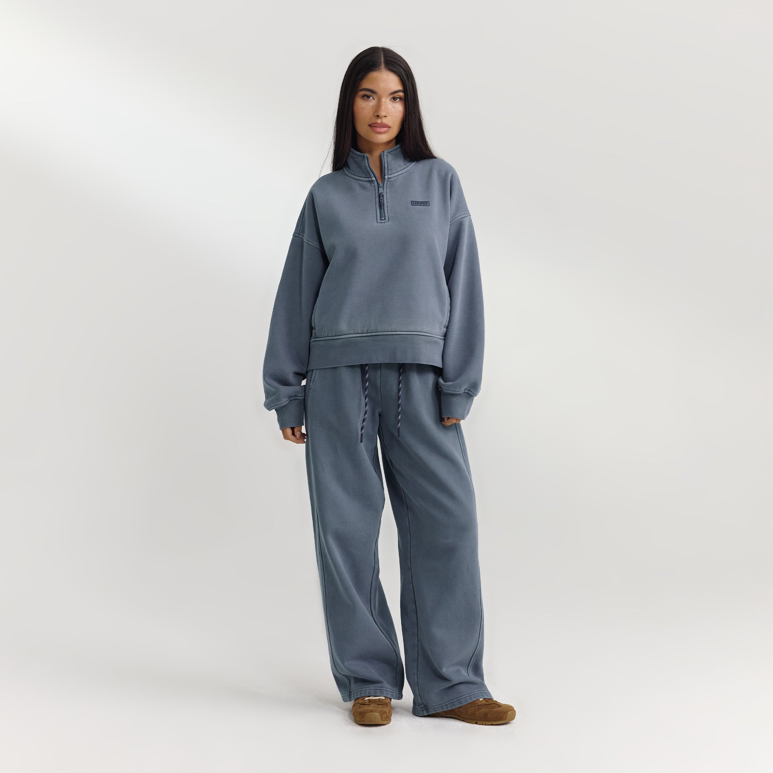 Pull avec Quart de Zip | Pull avec Quart de Zip - Bleu Délavé