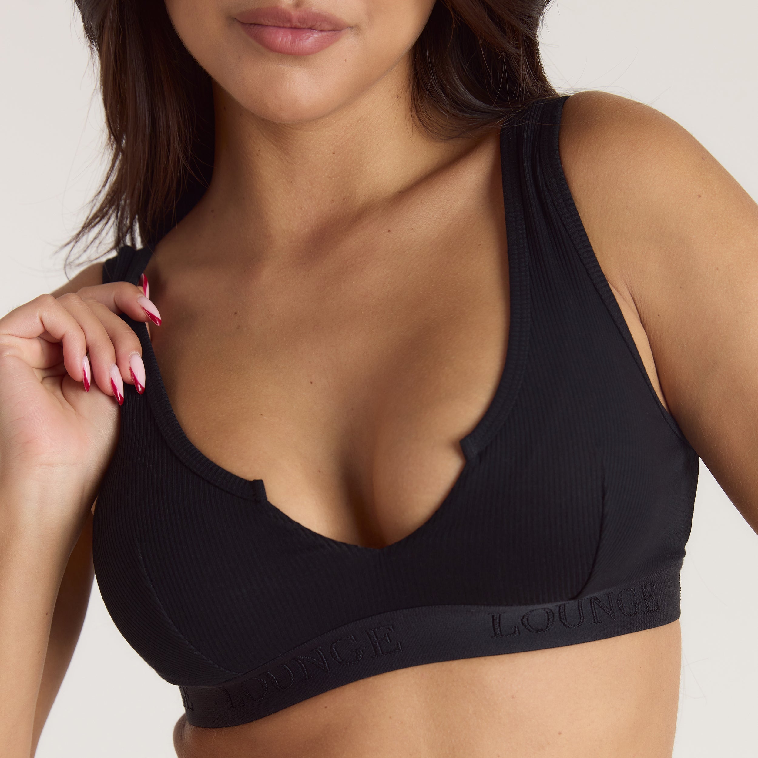 Brassière Push-Up Soft Ribbed  - Noir