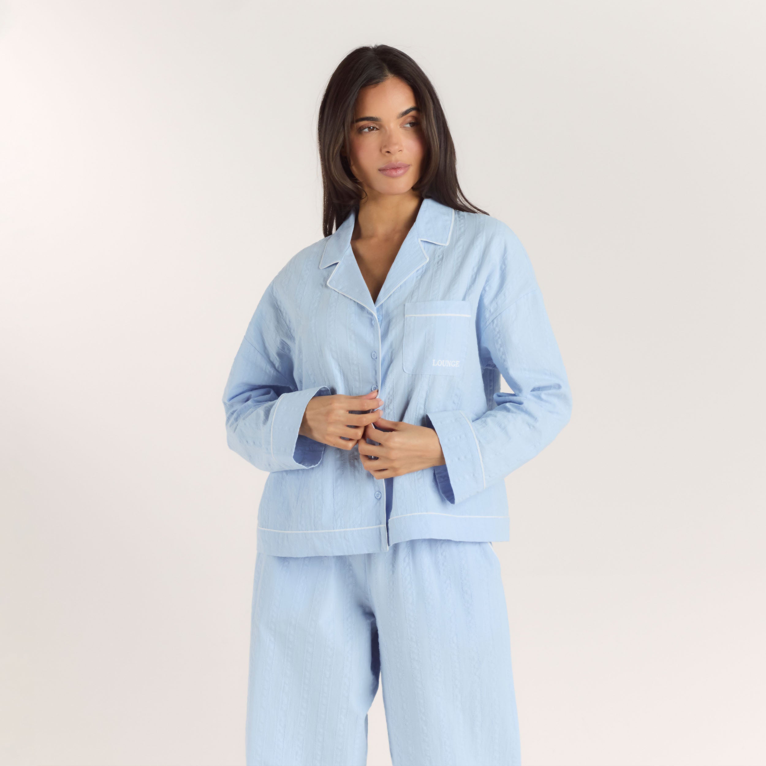 Chemise de Pyjama Texturée - Bleu