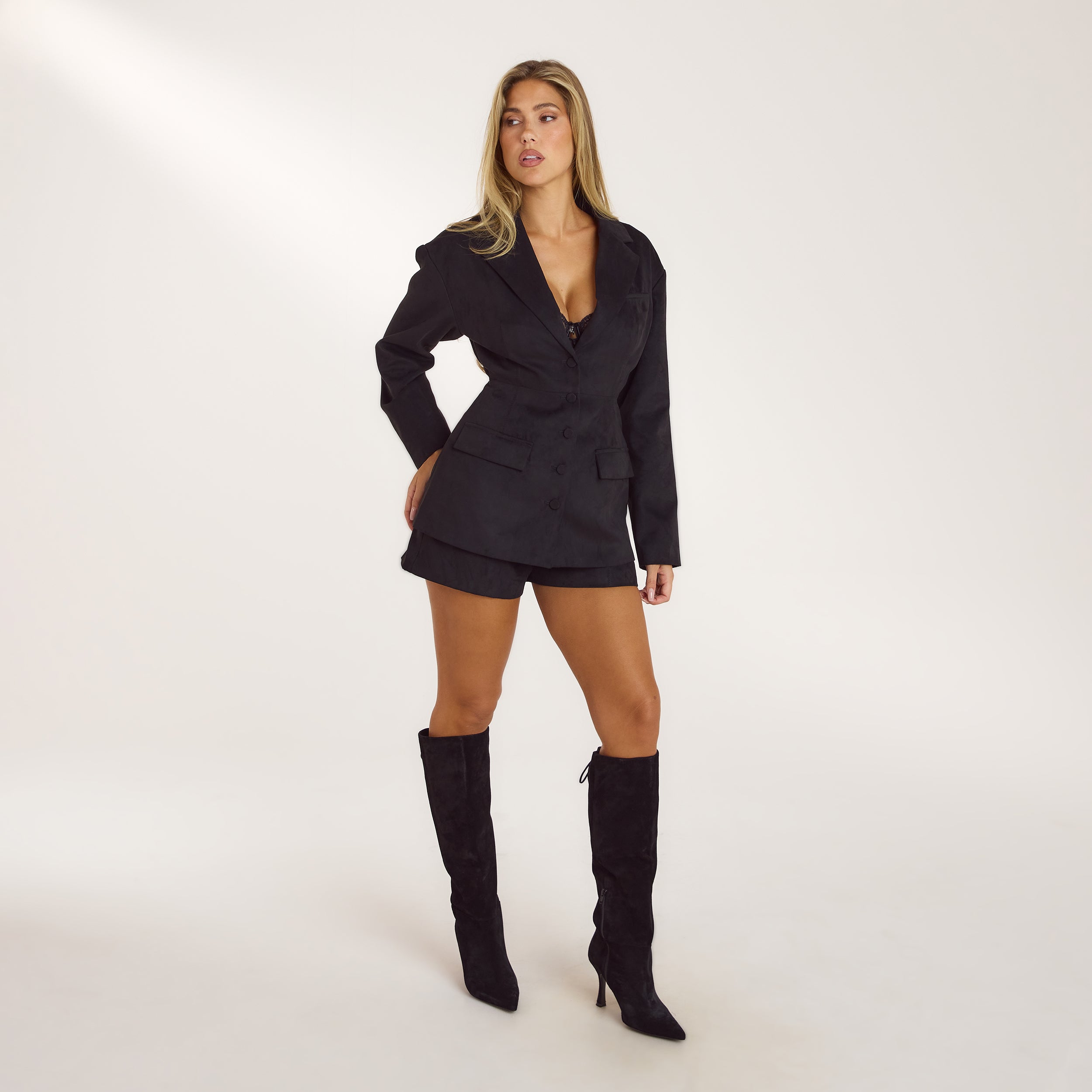 Blazer en Daim | Blazer en Daim - Noir