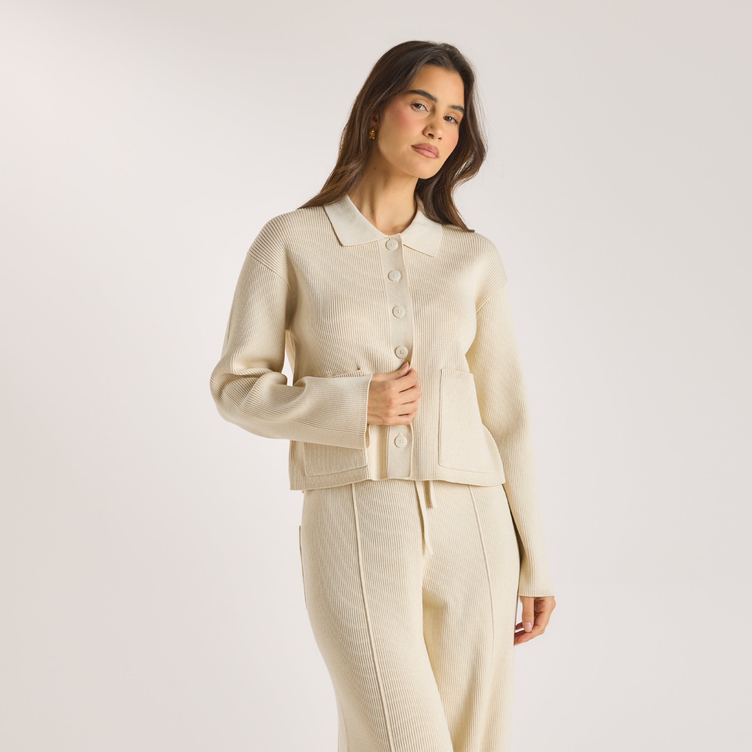 Chemise Oversize en Tricot | Chemise Oversize en Tricot - Crème