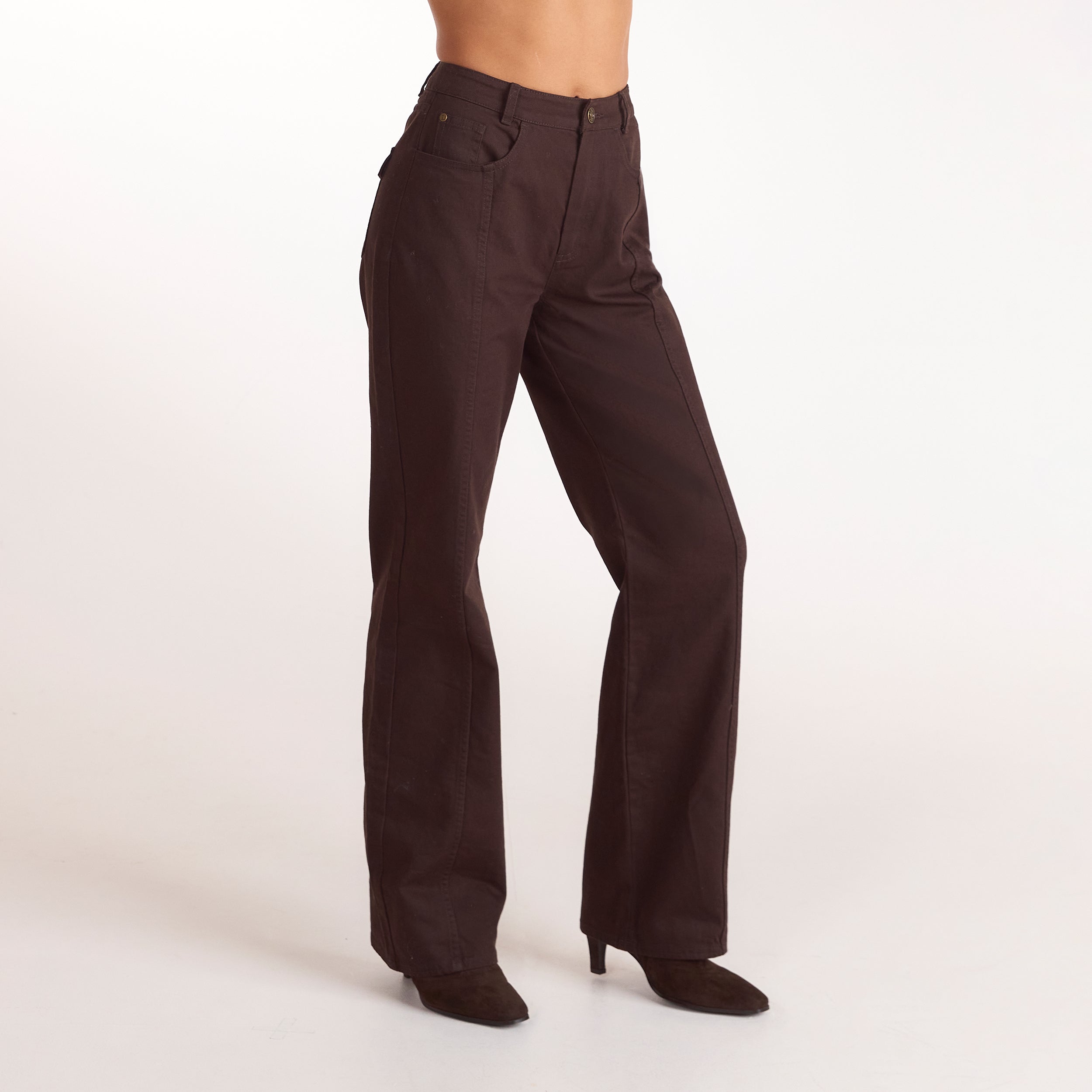 Jean Droit en Denim - Chocolat