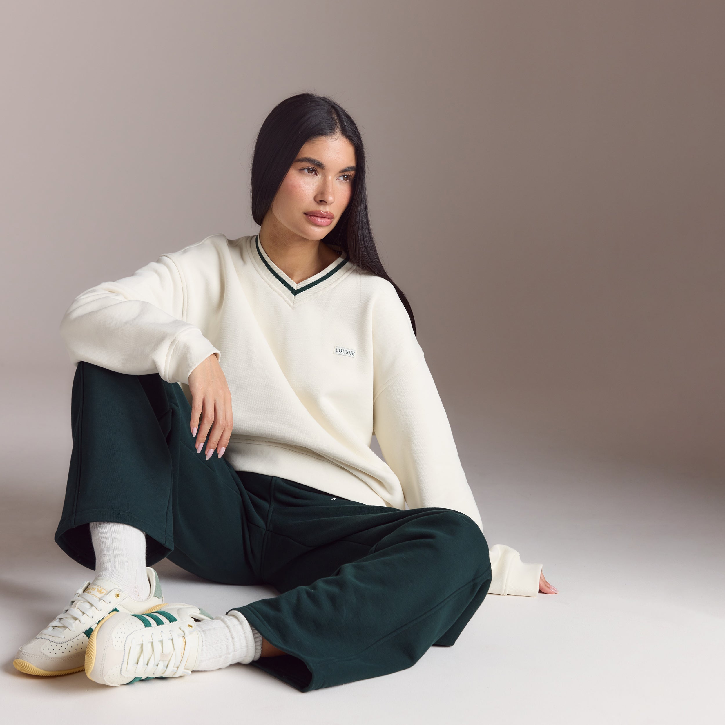 Pull à Col en V Lounge Living | Pull à Col en V Lounge Living - Crème