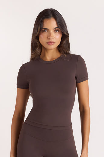 T-shirt à Manches Courtes ContourSoft™ - Chocolat Noir