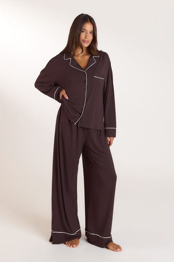 Chemise de Pyjama Modal - Chocolat Noir alternate