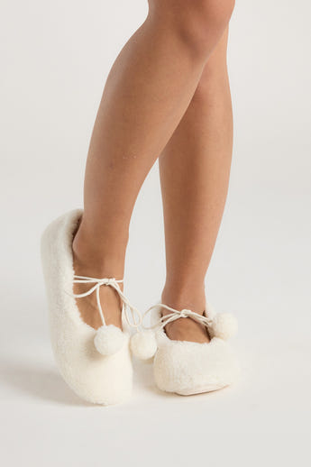 Pantoufle Ballerine Poppy - Écru