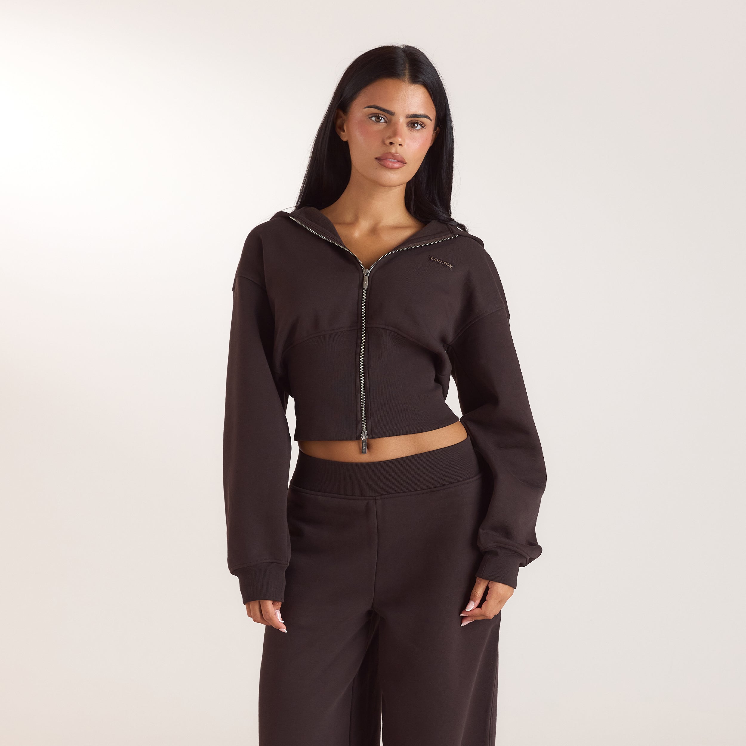 Sweat à Capuche Ajusté - Chocolat Noir alternate