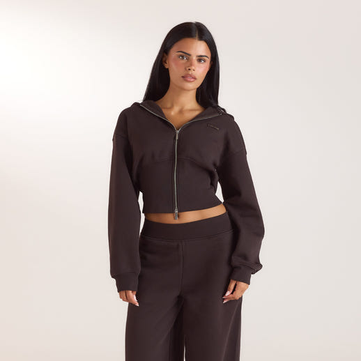 Sweat à Capuche Ajusté - Chocolat Noir alternate