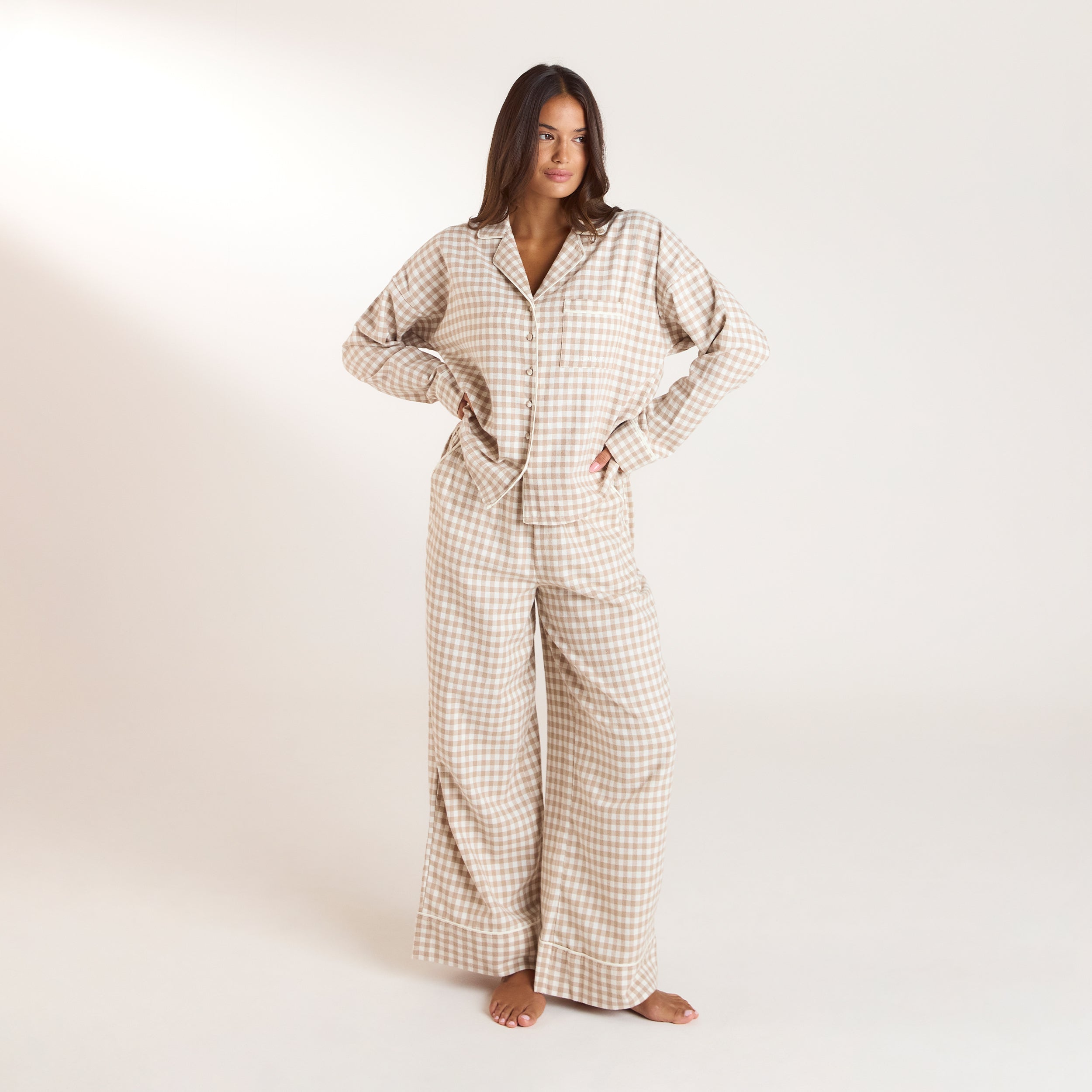 Pantalon de Pyjama Vichy - Beige alternate