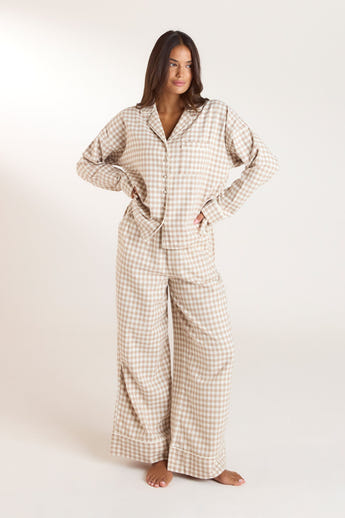Pantalon de Pyjama Vichy - Beige alternate