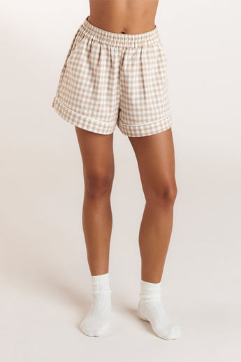 Short de Pyjama VIchy - Beige