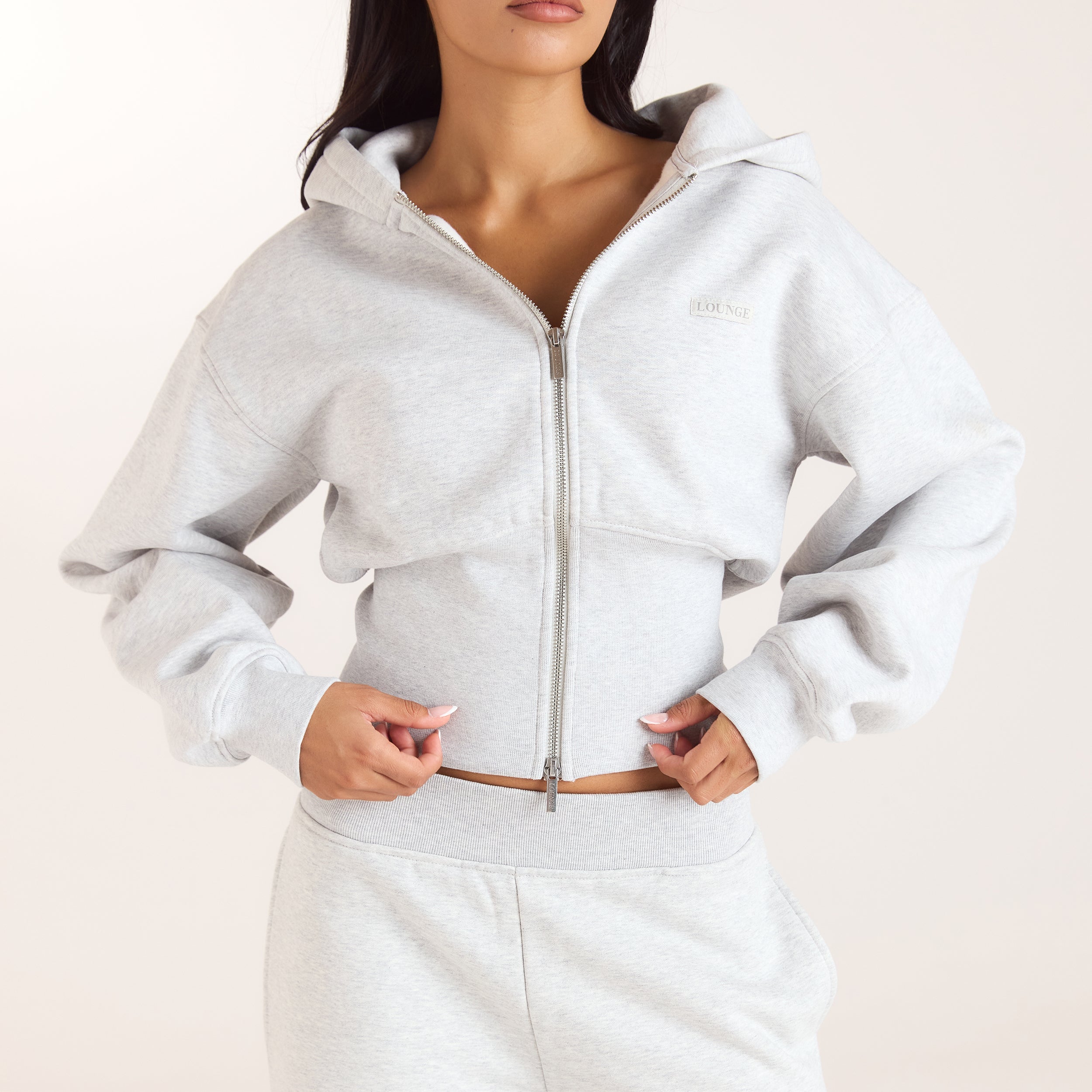 Sweat à Capuche Ajusté - Gris