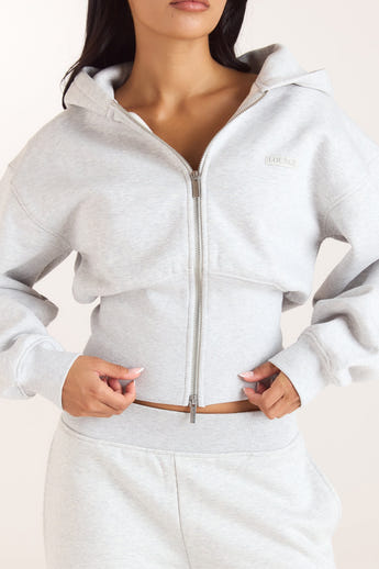 Sweat à Capuche Ajusté - Gris