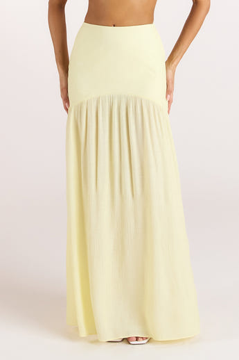 Jupe Maxi Transparente - Jaune Citron