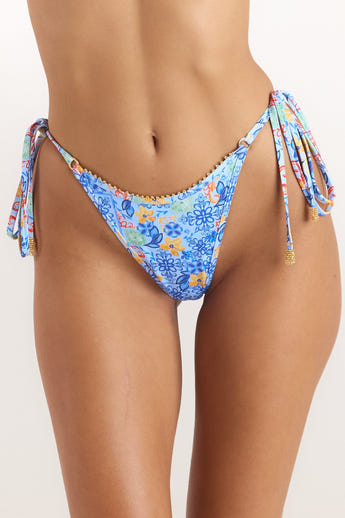 String de Bikini Mosaic - Imprimé Bleu