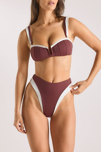 Haut de Bikini Bandeau Monaco - Prune