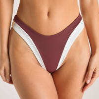 Culotte de Bikini High Leg Monaco - Prune