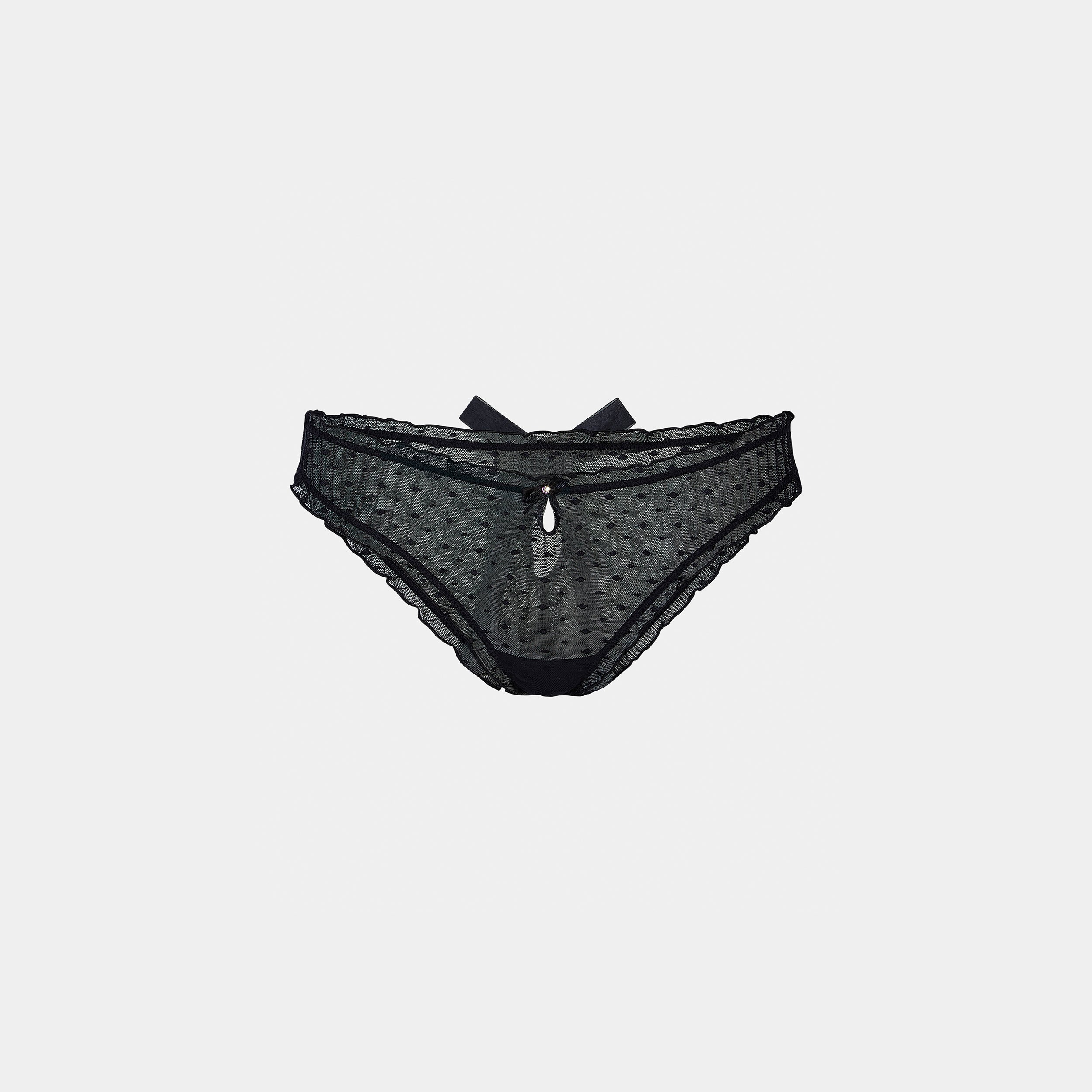 Culotte Brésilienne à Pois | Culotte Brésilienne à Pois - Noir
