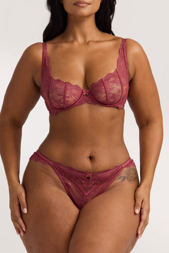 Soutien-gorge Plongeant Enchant - Rhubarbe
