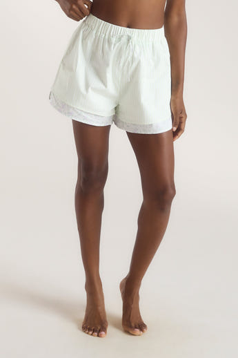 Short de Pyjama Bloom & Stripe - Sauge