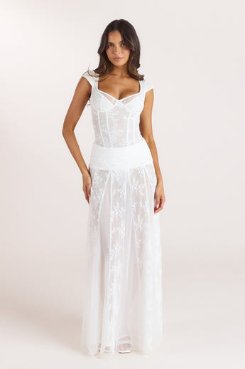 Jupe en Dentelle Transparente - Blanc alternate
