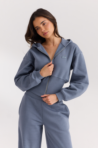 Veste Zippée Ajusté - Bleu Ardoise