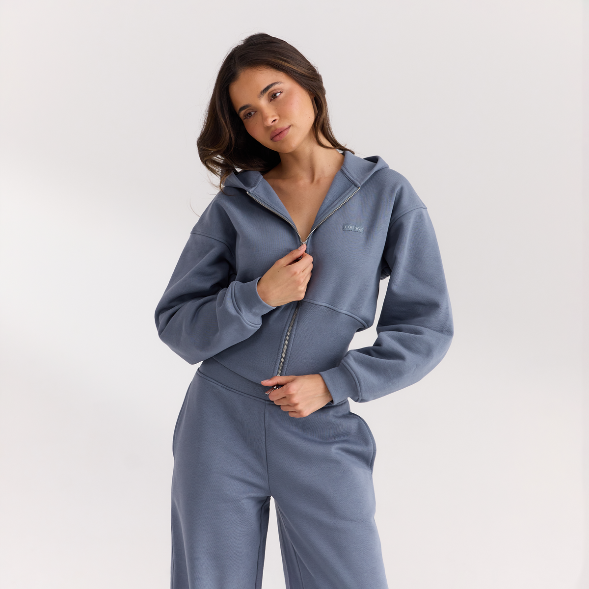 Veste Zippée Ajusté - Bleu Ardoise