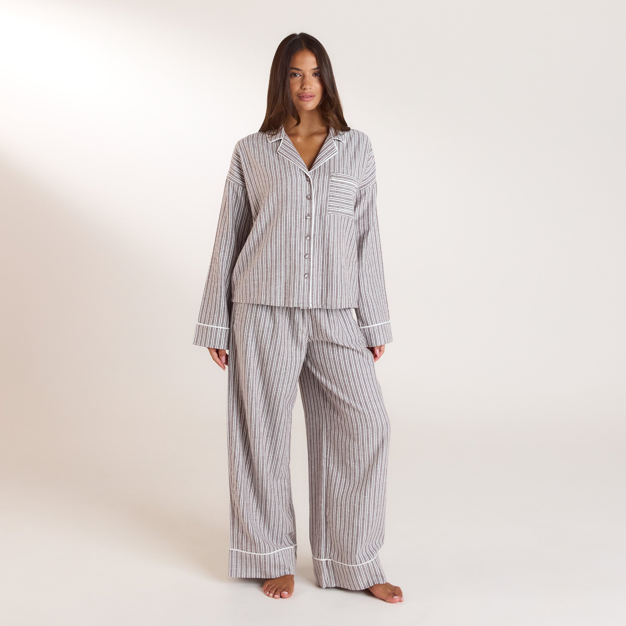 Pantalons de Pyjama Stripe - Chocolat alternate