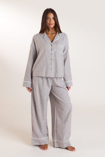 Pantalons de Pyjama Stripe - Chocolat alternate