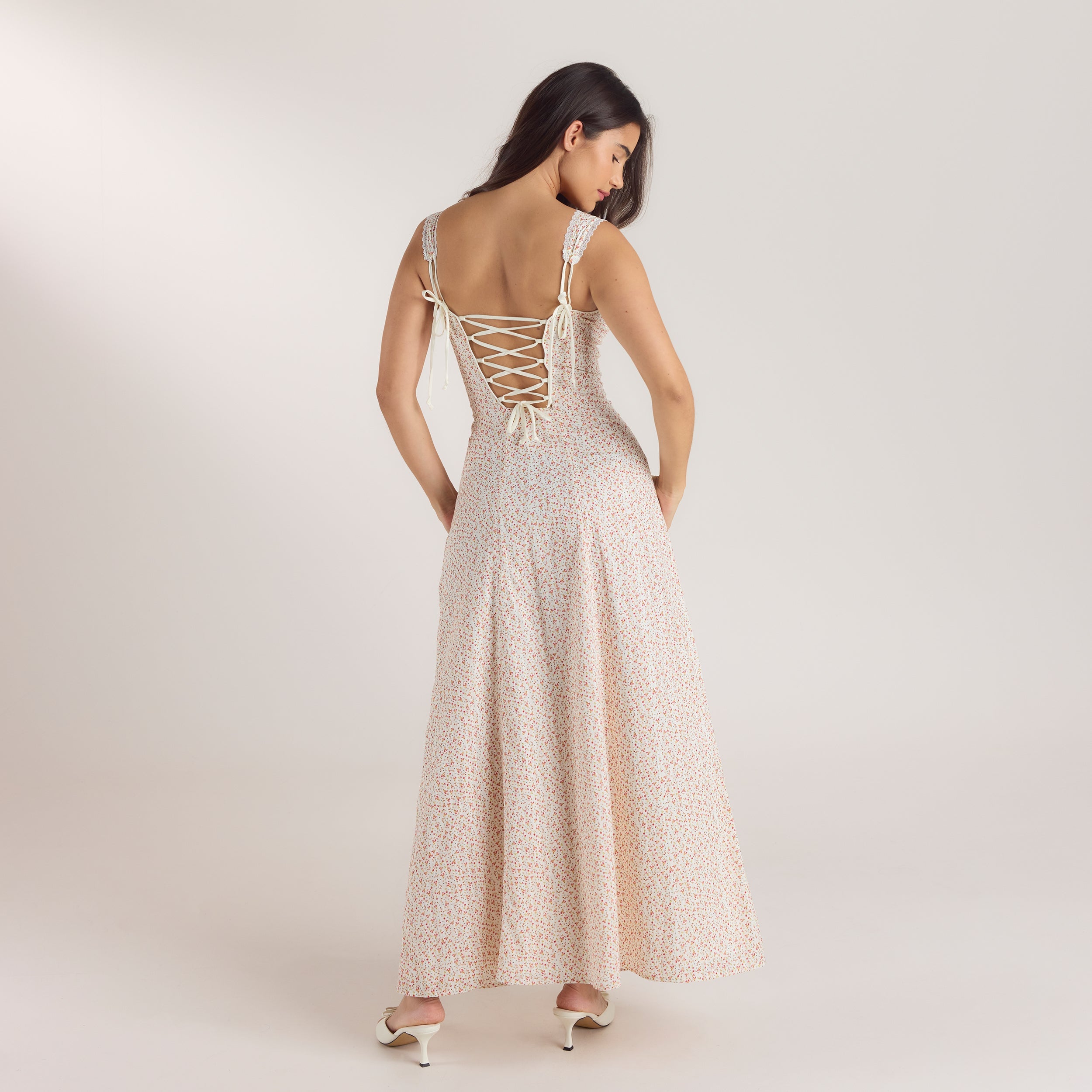 Robe Maxi Corset | Robe Maxi Corset - Crème Florale