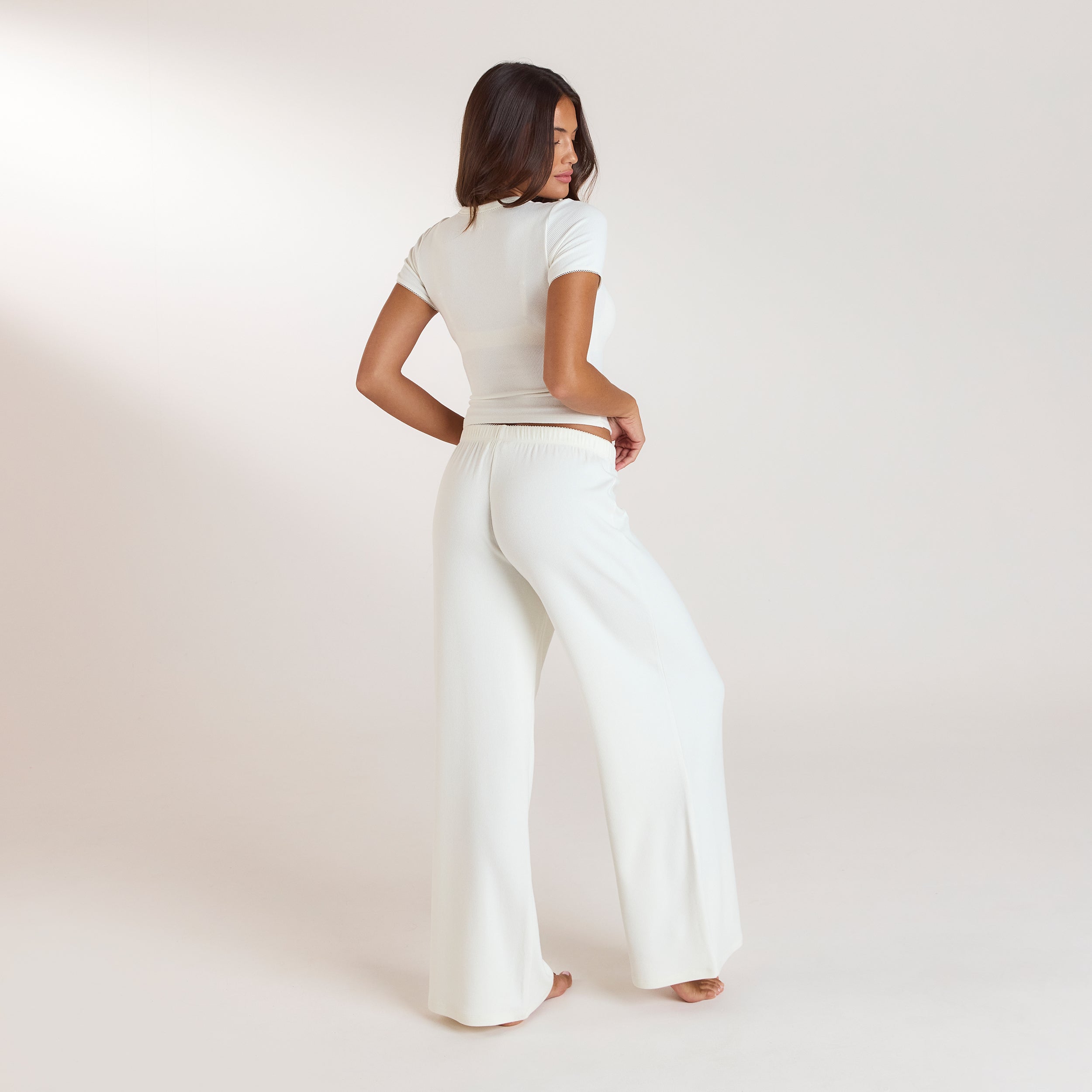 Pantalon de Pyjama Côtelé | Pantalon de Pyjama Côtelé - Crème