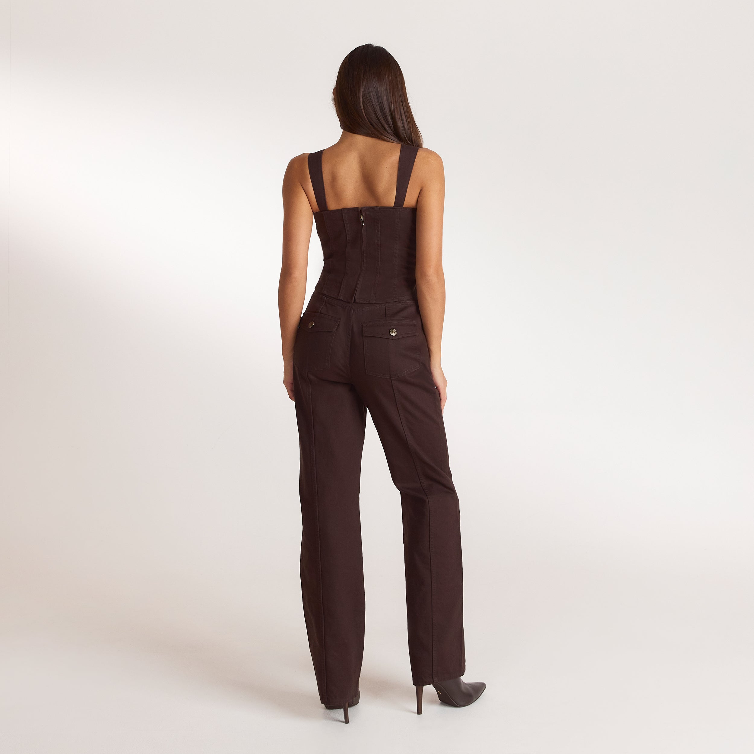 Top Corset en Denim - Chocolat alternate