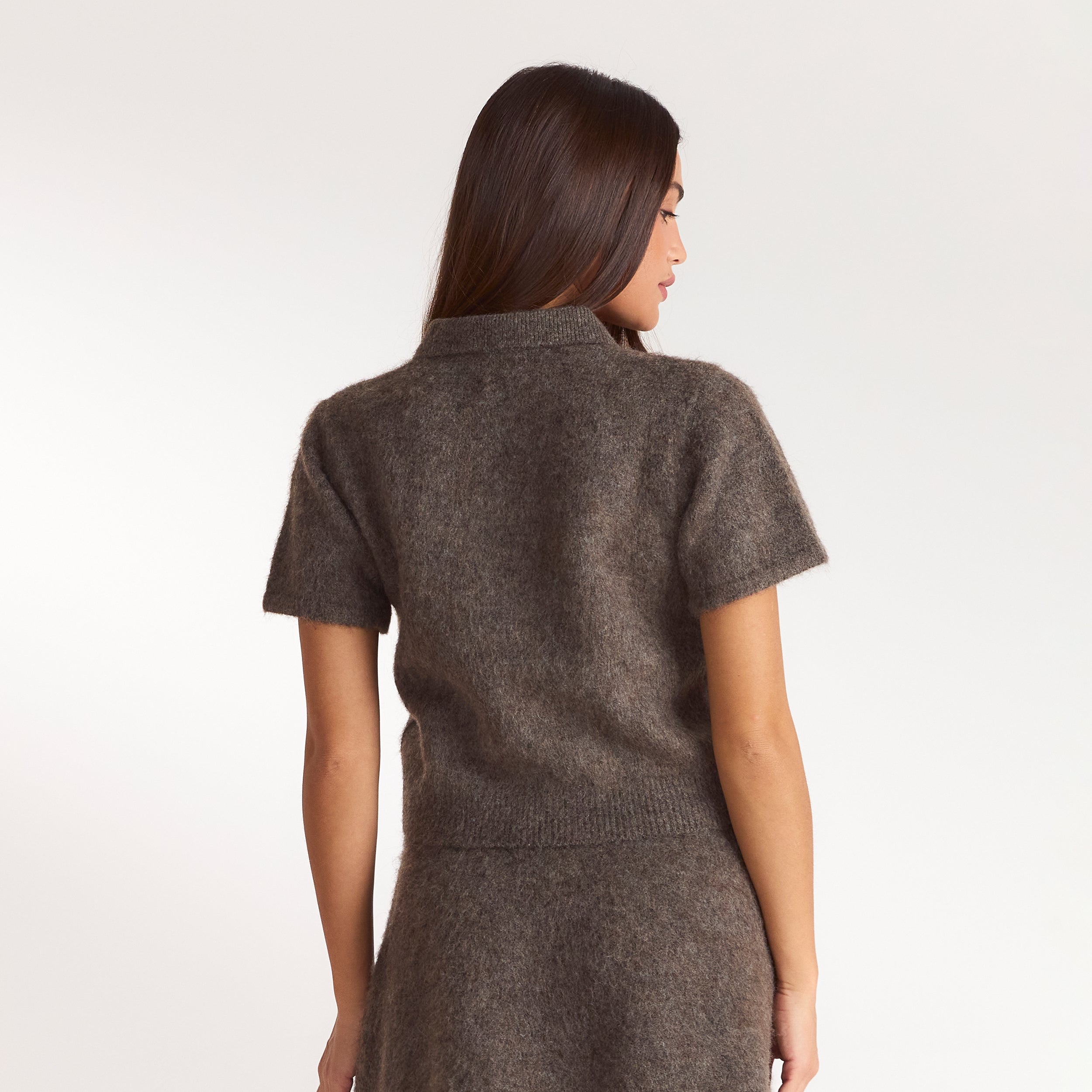 Polo en Maille | Polo en Maille - Marron Cendré