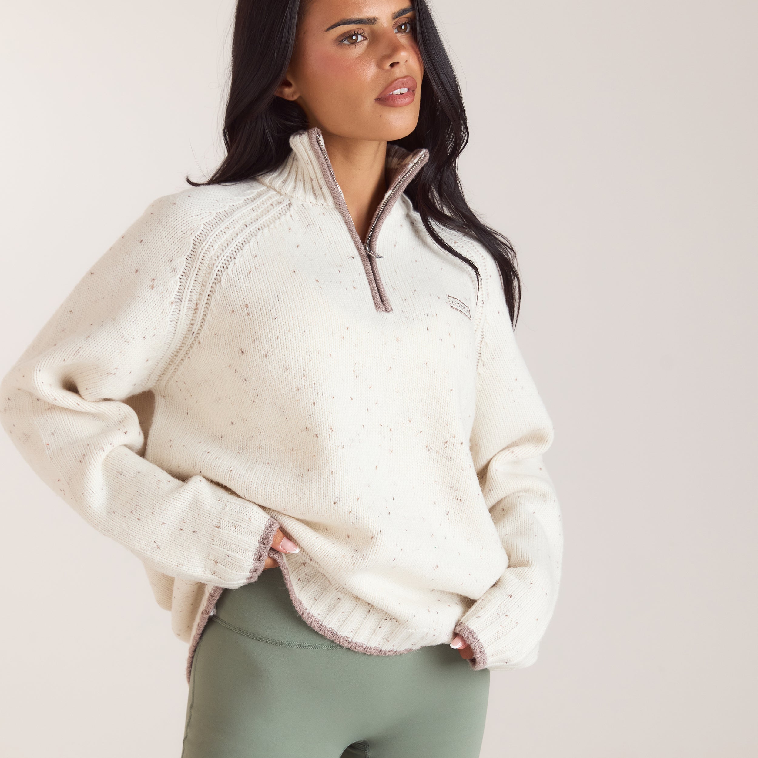 Pull en Laine à Demi-Zip | Pull en Laine à Demi-Zip - Crème