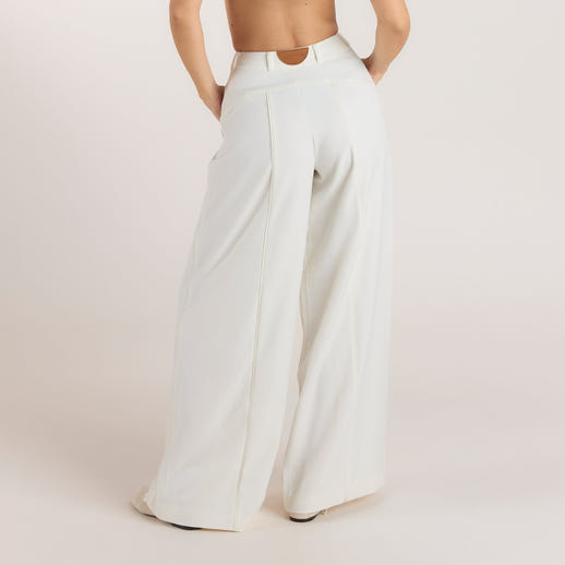 Pantalon Large à Plis - Écru alternate