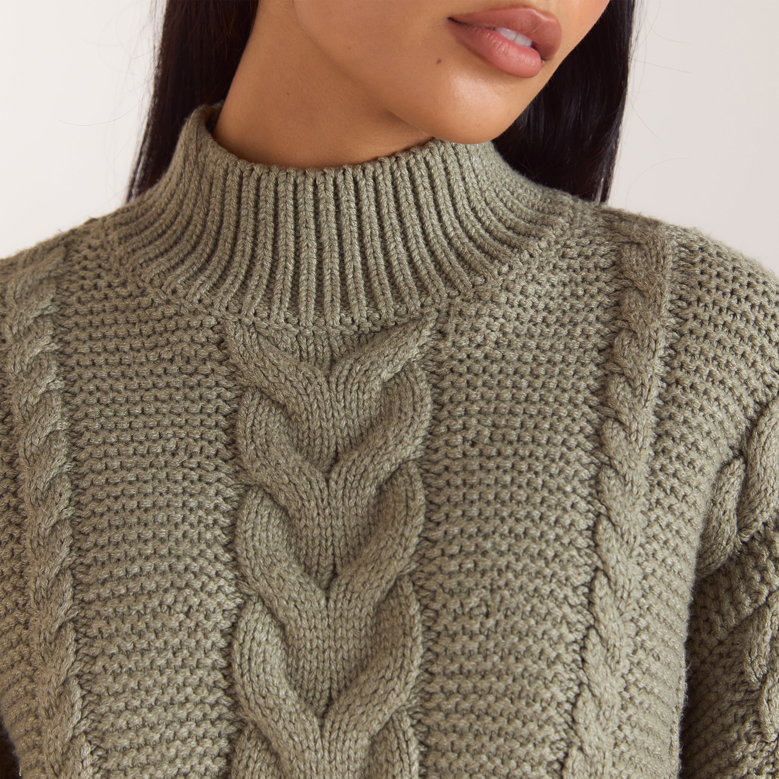 Pull Torsadé Oversize | Pull Torsadé Oversize - Olive