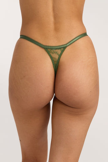 String en Dentelle Strappy - Olive