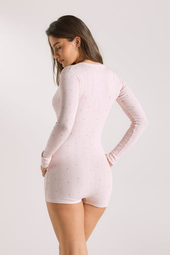 Combinaison en Pointelle - Rose Floral alternate