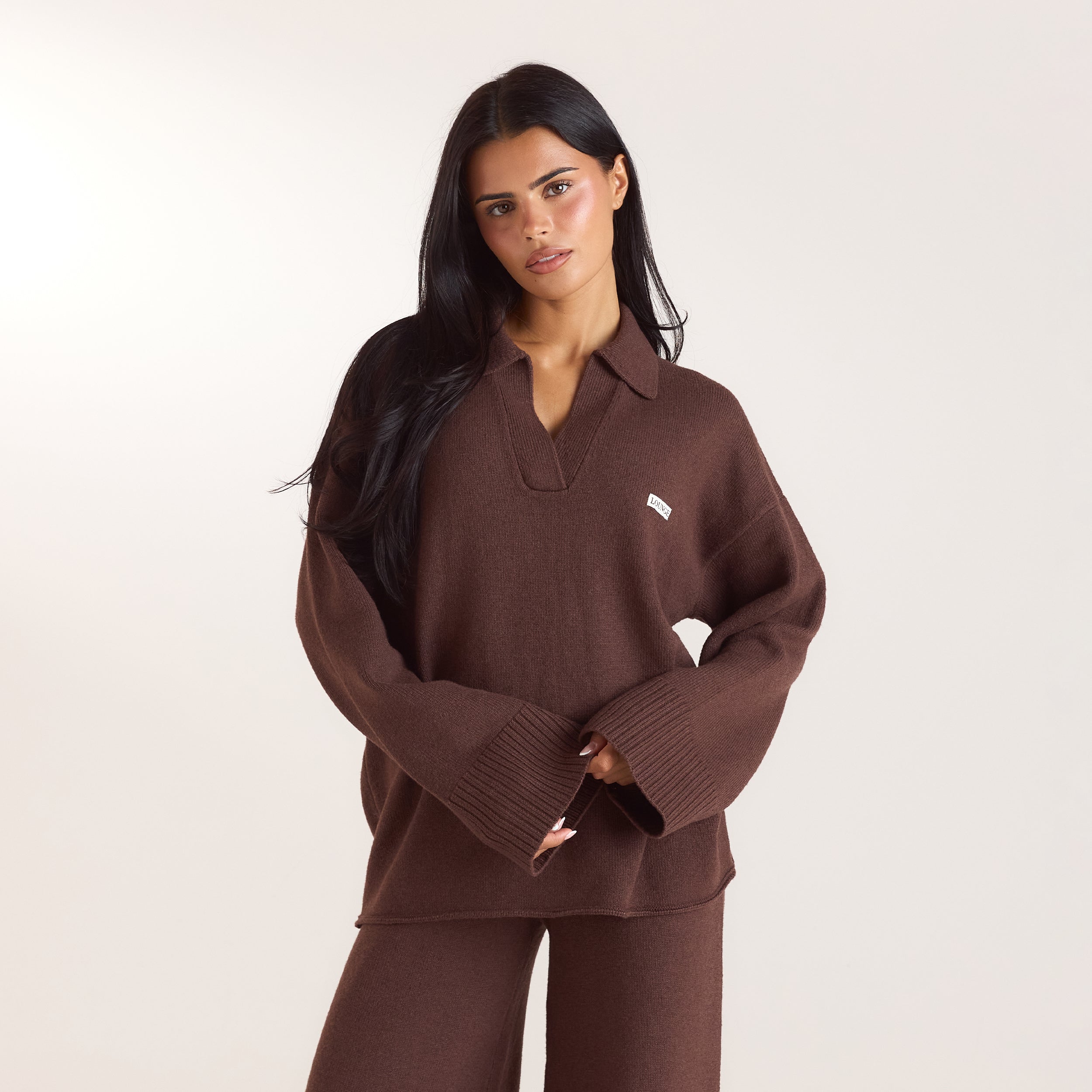 Pull en Maille à Demi-patte | Pull en Maille à Demi-patte - Chocolat