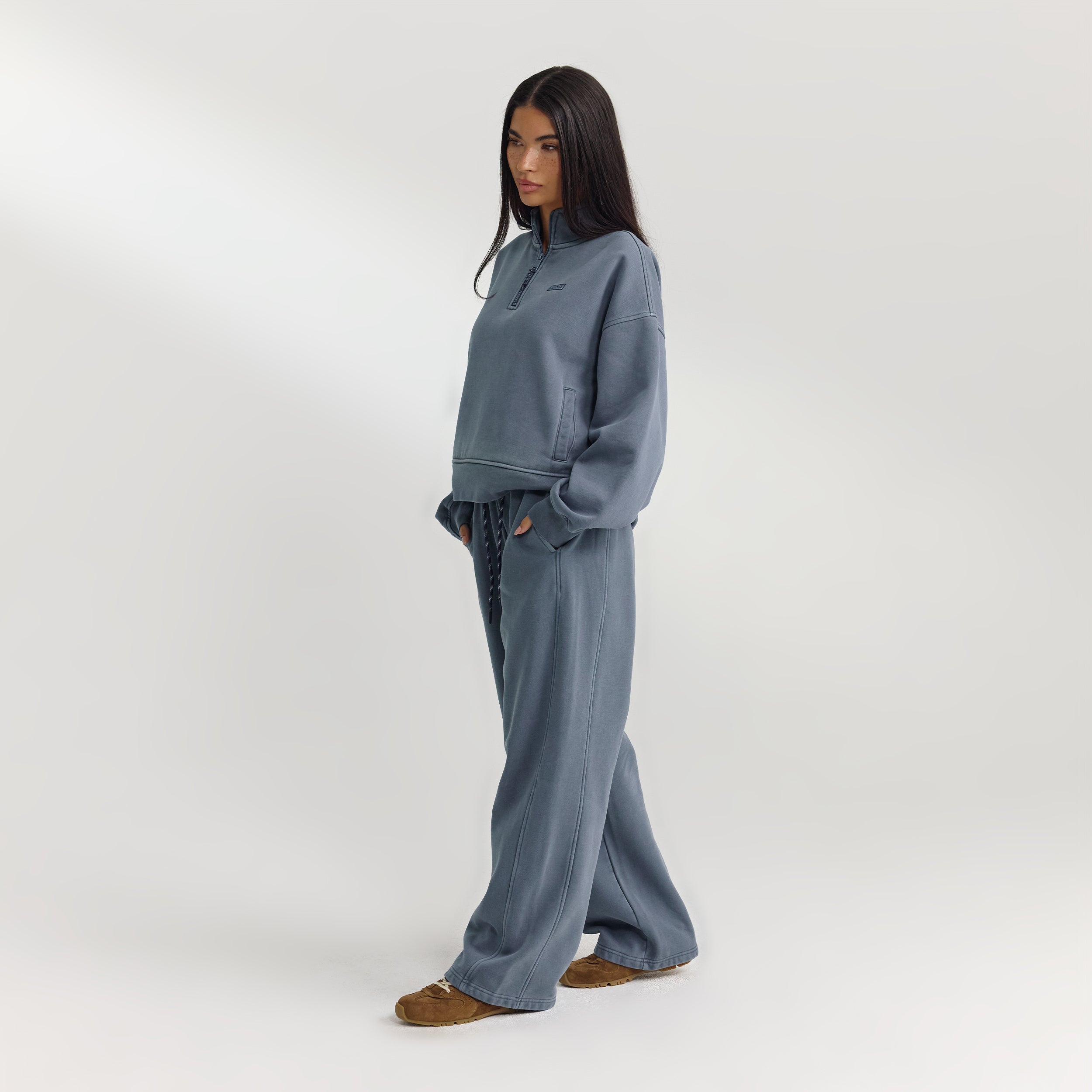 Pull avec Quart de Zip | Pull avec Quart de Zip - Bleu Délavé