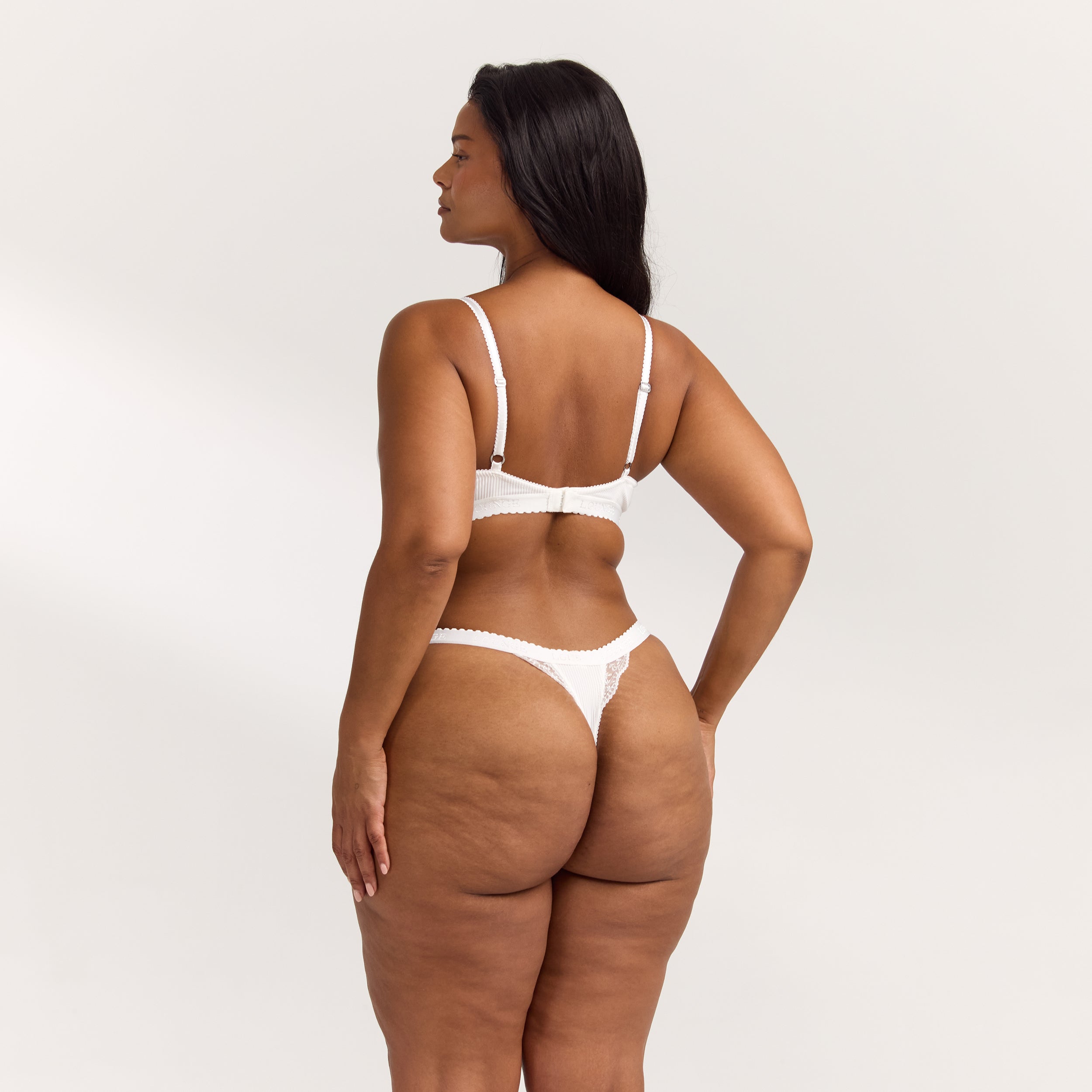 Ribbed Balcony Soutien-Gorge | Ribbed Balcony Soutien-Gorge - Blanc