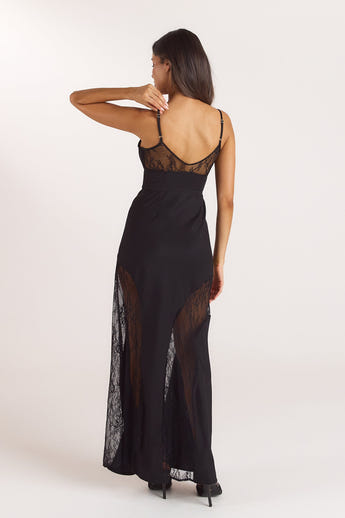 Robe Maxi en Dentelle - Noir alternate